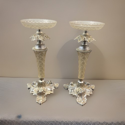Vtg lucite metal pillar - 2,