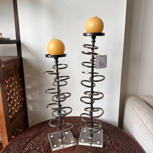 Modernist metal candlesticks - modernist,